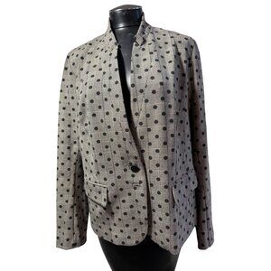 LANE BRYANT Gray Plaid Polka Dot Button Front Blazer Size 18